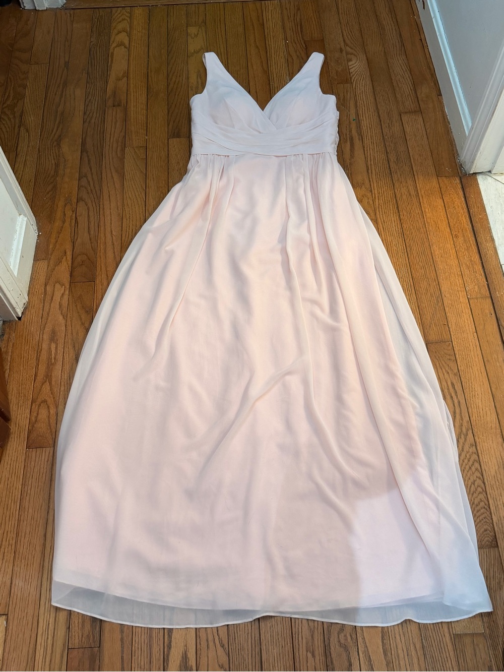 Bill Levkoff Blush Pink V-Neck Maxi Dress